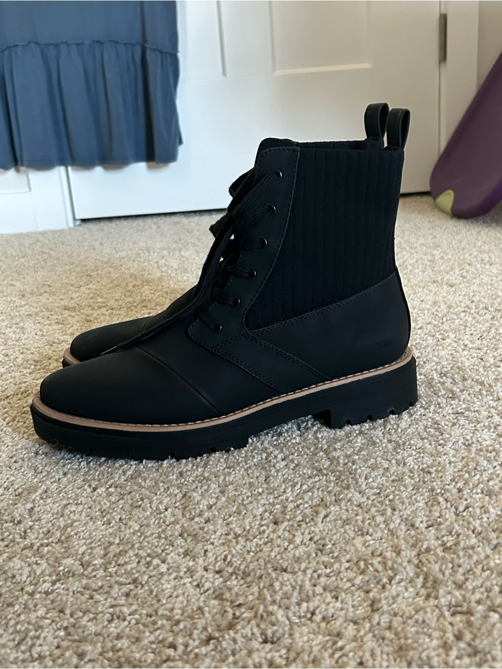 Men's Black Lace-Up Combat Boots